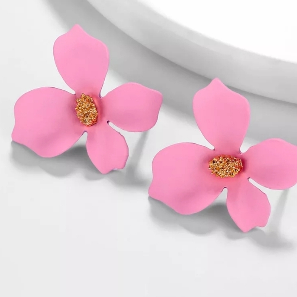 Bohemian Resin Fashion Flower Earrings
